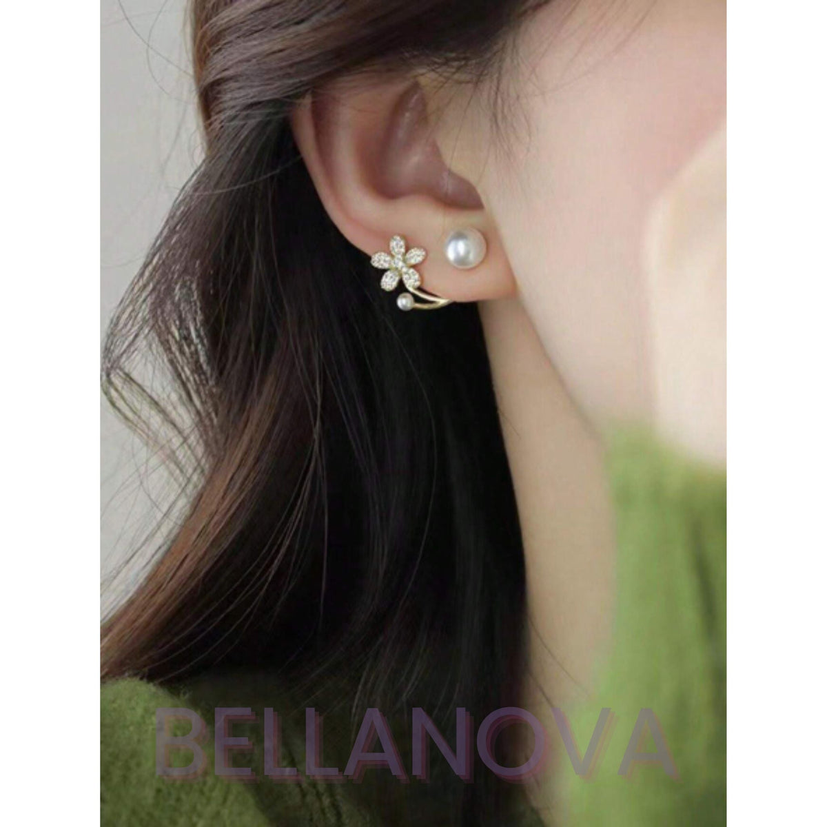 18k Gold-Plated 2-in-1 Floral & Pearl Earrings + FREE UK Delivery