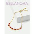 Adjustable Swarovski™ & Ruby Bracelet – 18k Gold-Plated + FREE UK Delivery