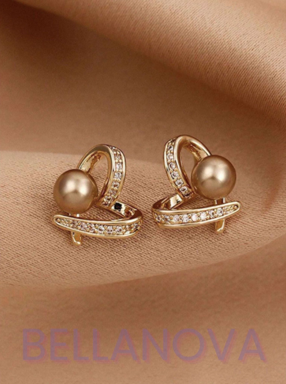 18k Gold-Plated Gold Heart Cubic Zirconia Earrings + FREE UK Delivery
