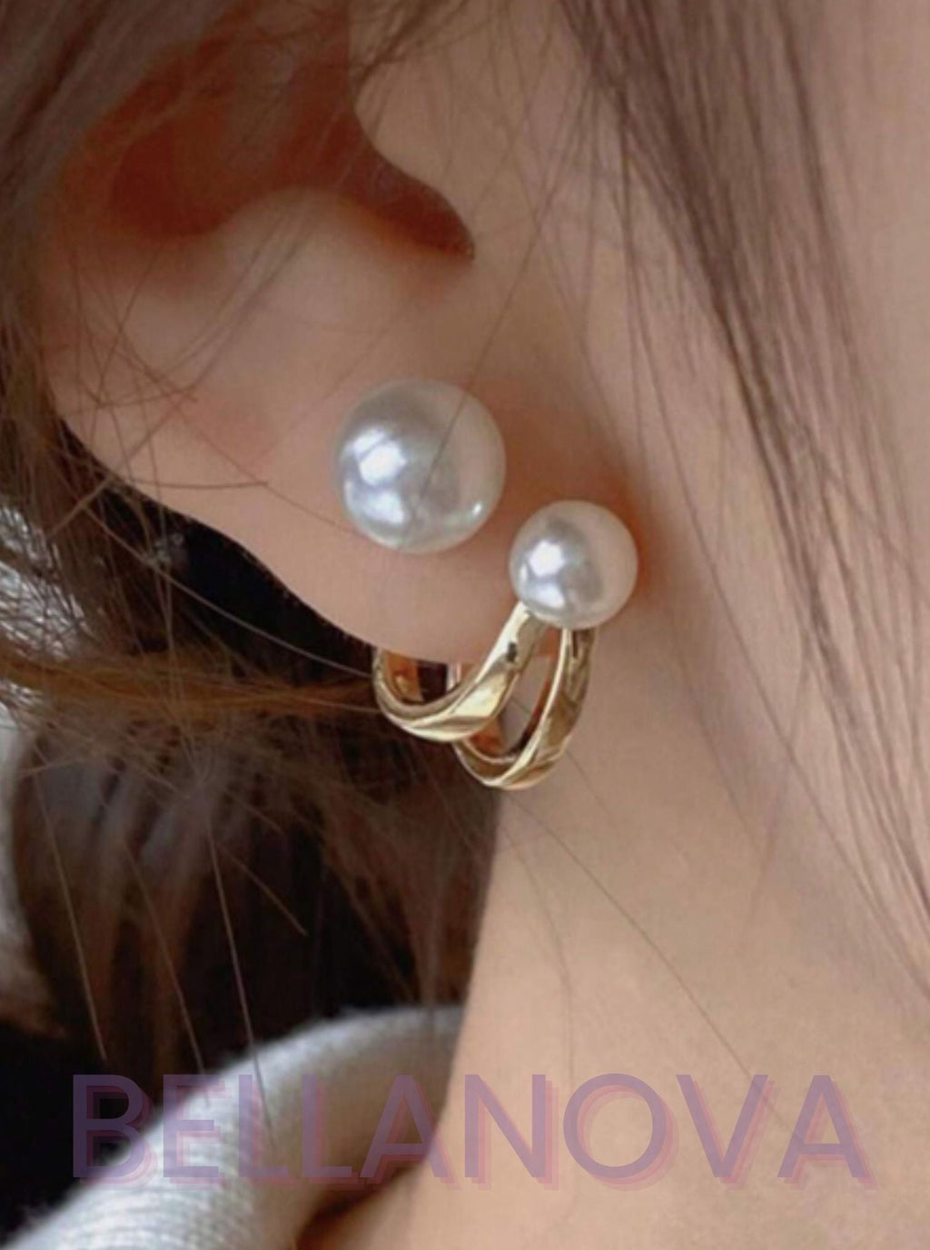 18k Gold-Plated 2-in-1 Pearl Earrings + FREE UK Delivery