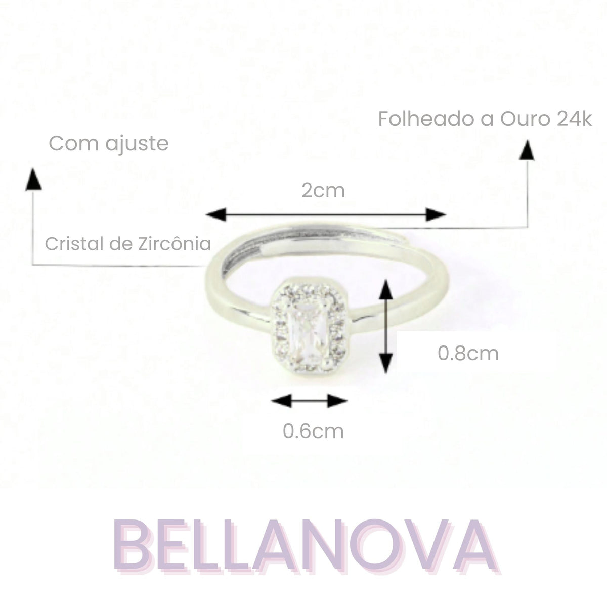 Adjustable Princess Swarovski™ Ring – 18k Gold-Plated + FREE UK Delivery