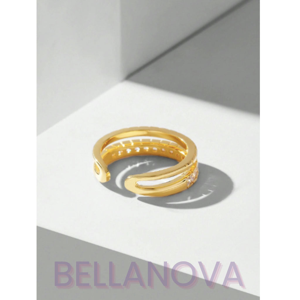 Adjustable Swarovski™ Ring – 18k Gold-Plated + FREE UK Delivery