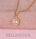 Swarovski™ Pink Heart Necklace – 18k Gold-Plated + FREE UK Delivery