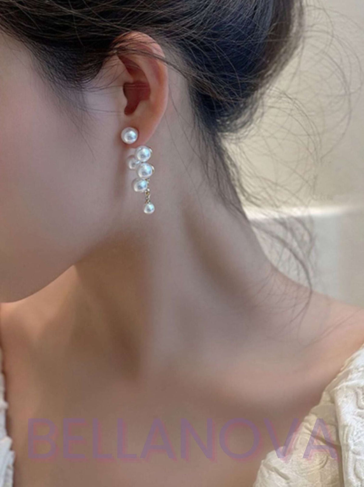 18k Gold-Plated Floating Pearl Earrings + FREE UK Delivery
