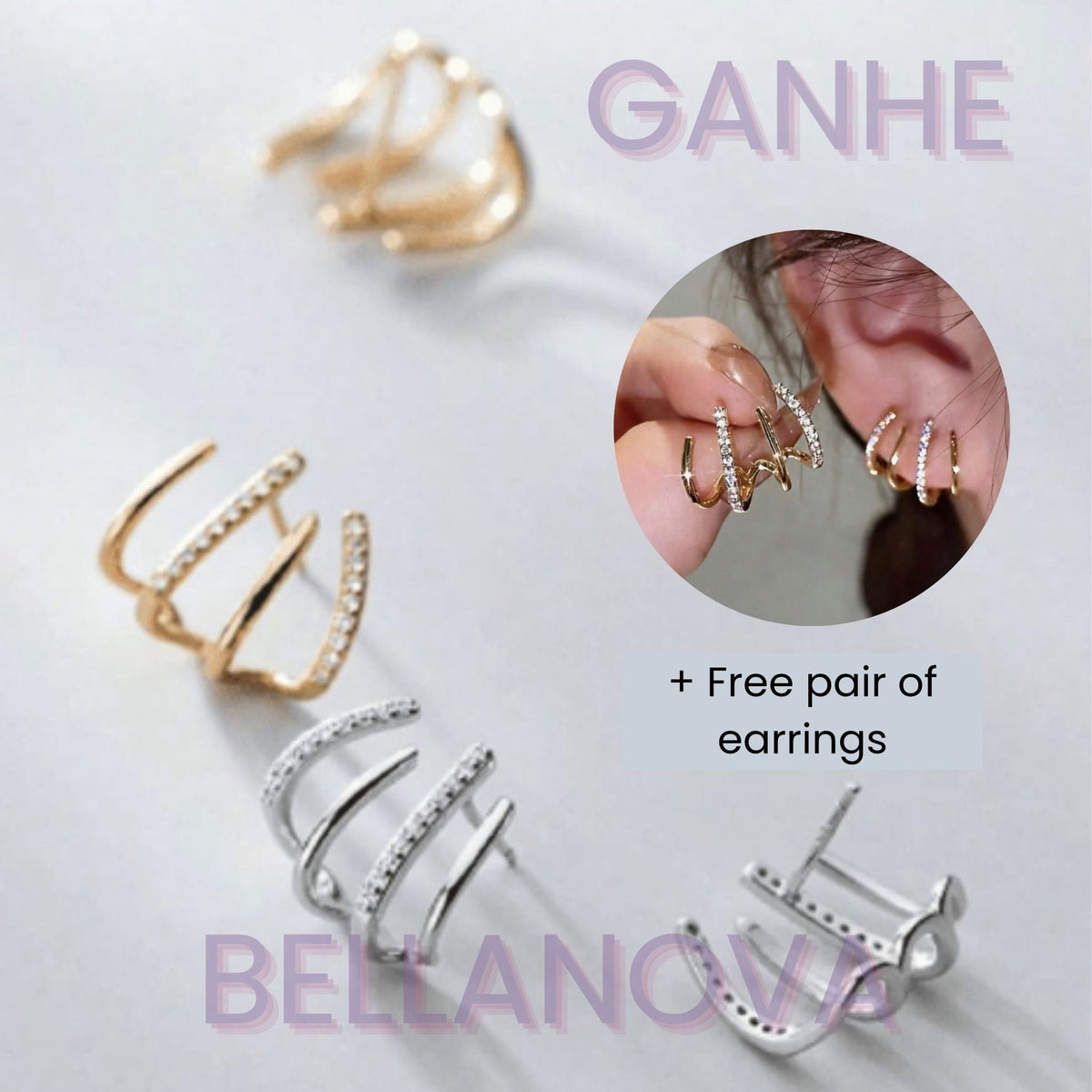 18k Gold-Plated Four-Point™ Earrings + FREE UK Delivery
