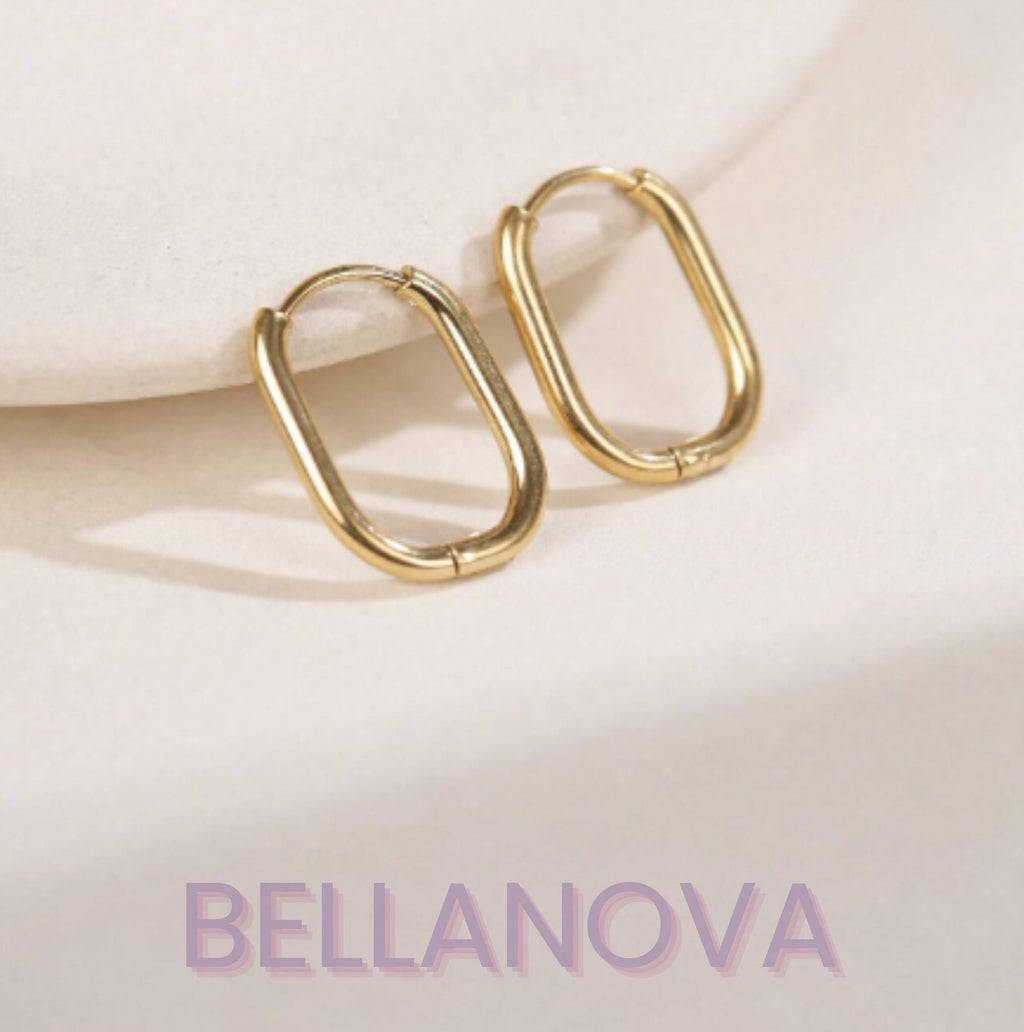 18k Gold-Plated Oval Earrings + FREE UK Delivery