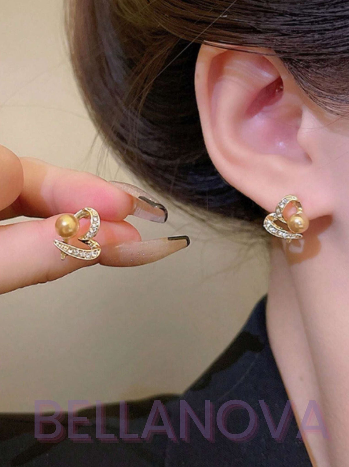 18k Gold-Plated Gold Heart Cubic Zirconia Earrings + FREE UK Delivery