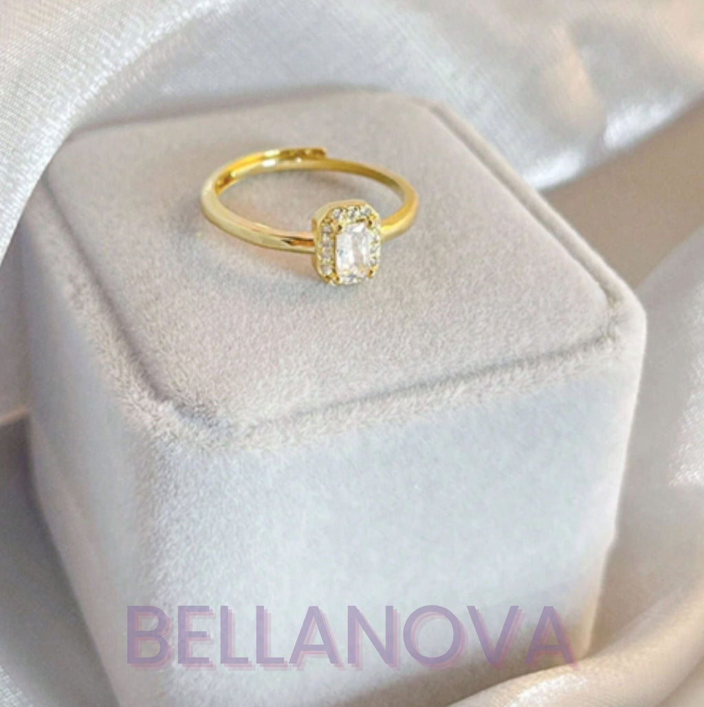 Adjustable Princess Swarovski™ Ring – 18k Gold-Plated + FREE UK Delivery