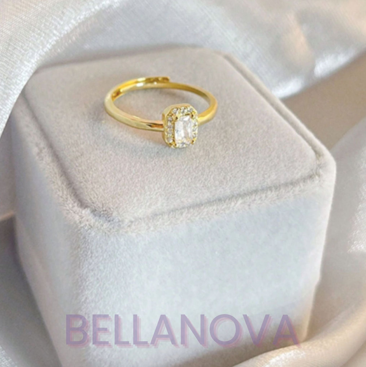 Adjustable Princess Swarovski™ Ring – 18k Gold-Plated + FREE UK Delivery