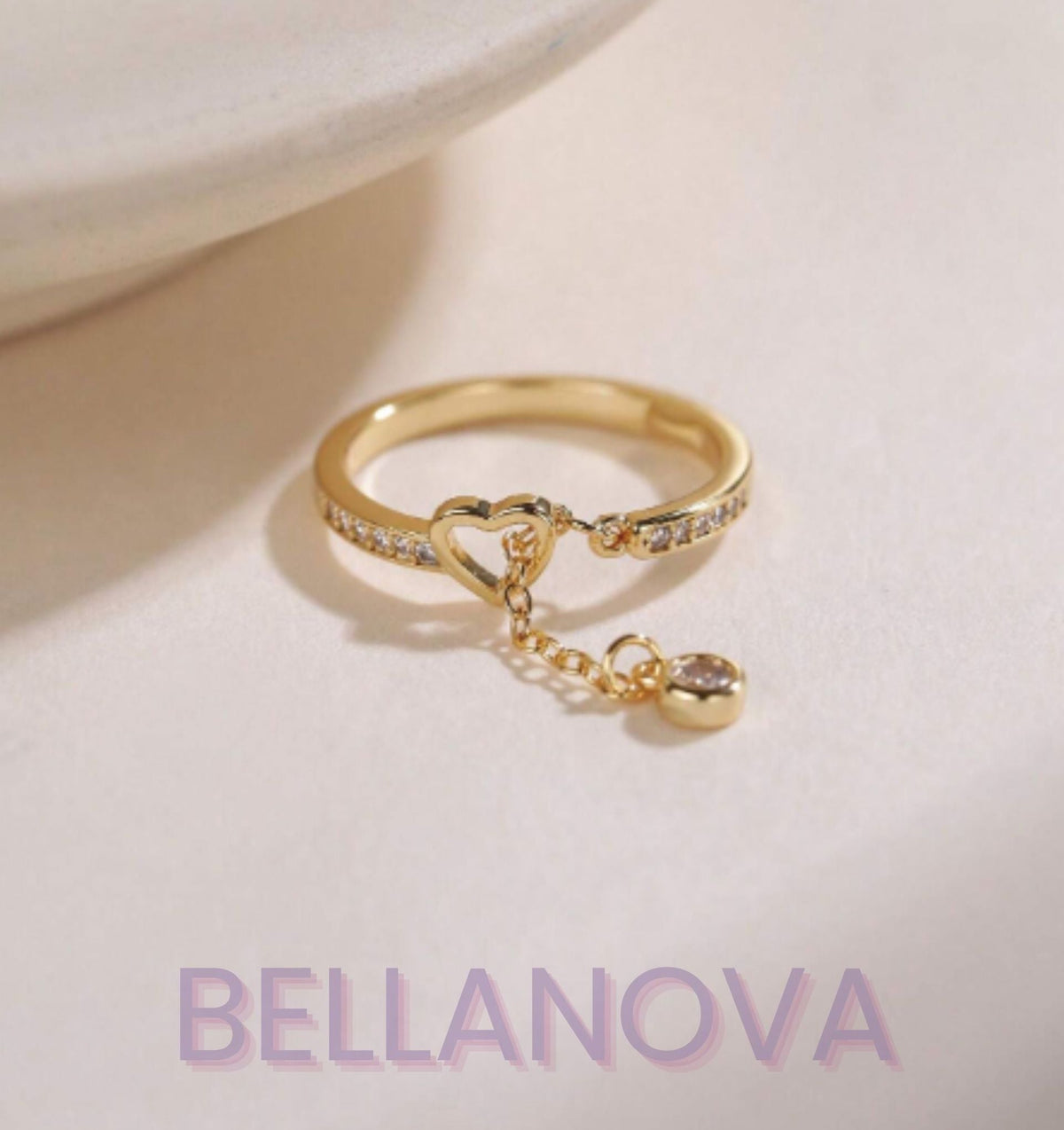 Swarovski™ Heart Solitaire Ring – 18k Gold-Plated + FREE UK Delivery