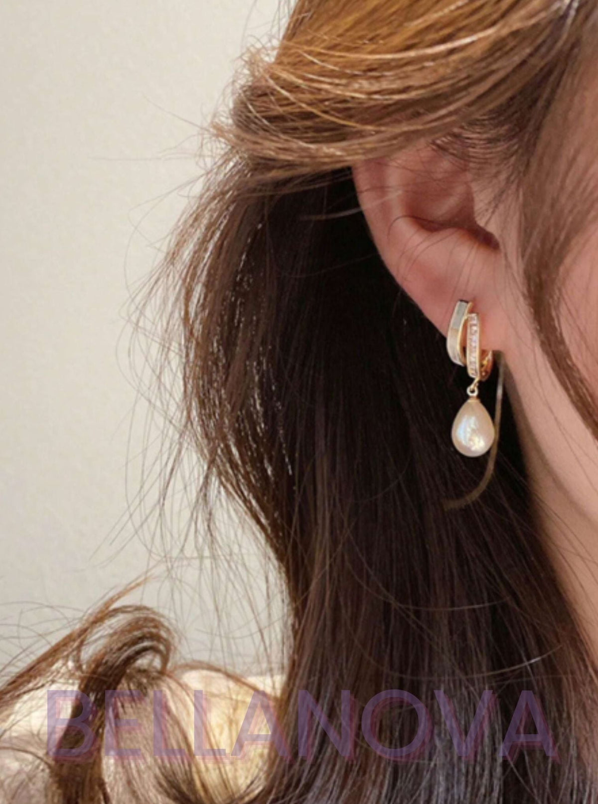 Beatrice 18k Gold-Plated Mother-of-Pearl Earrings + FREE UK Delivery