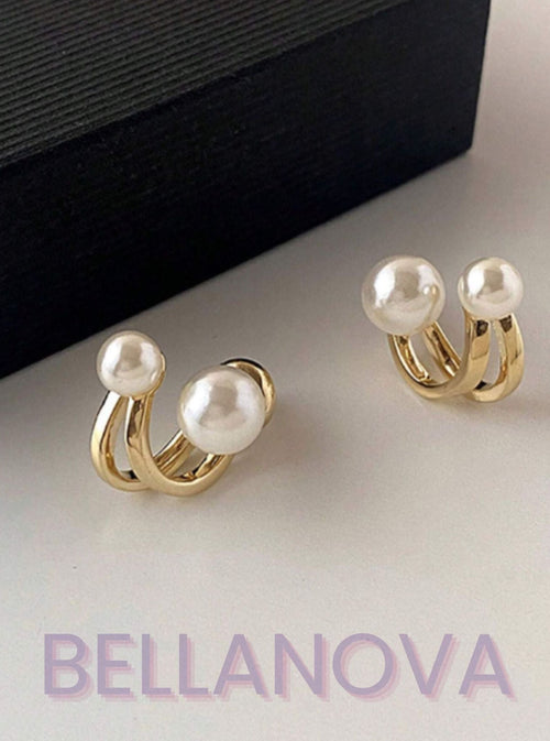 18k Gold-Plated 2-in-1 Pearl Earrings + FREE UK Delivery