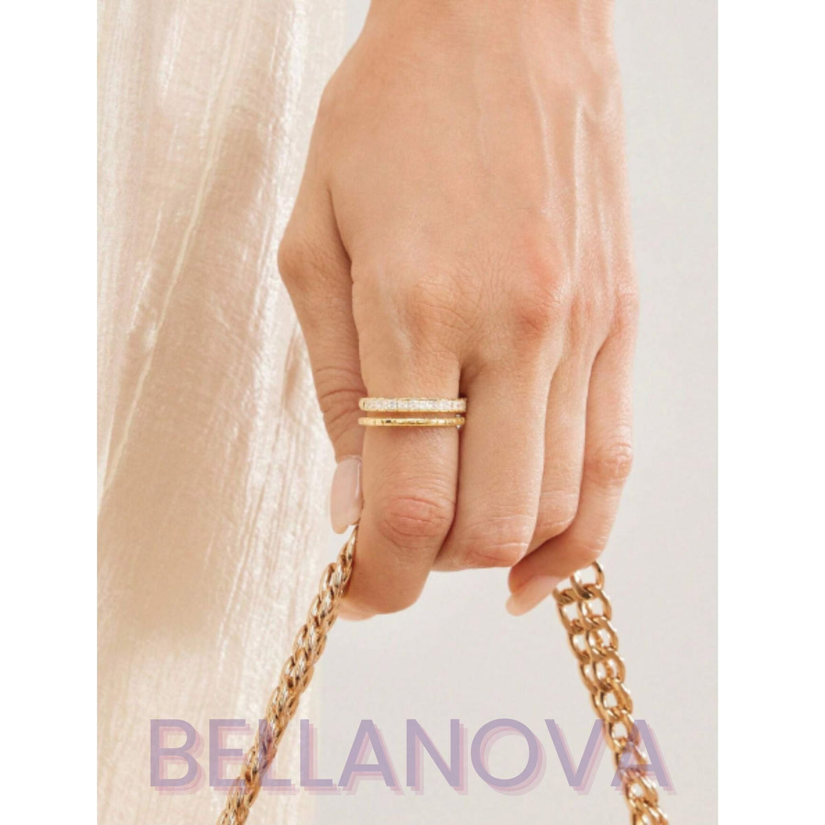 Adjustable Swarovski™ Ring – 18k Gold-Plated + FREE UK Delivery
