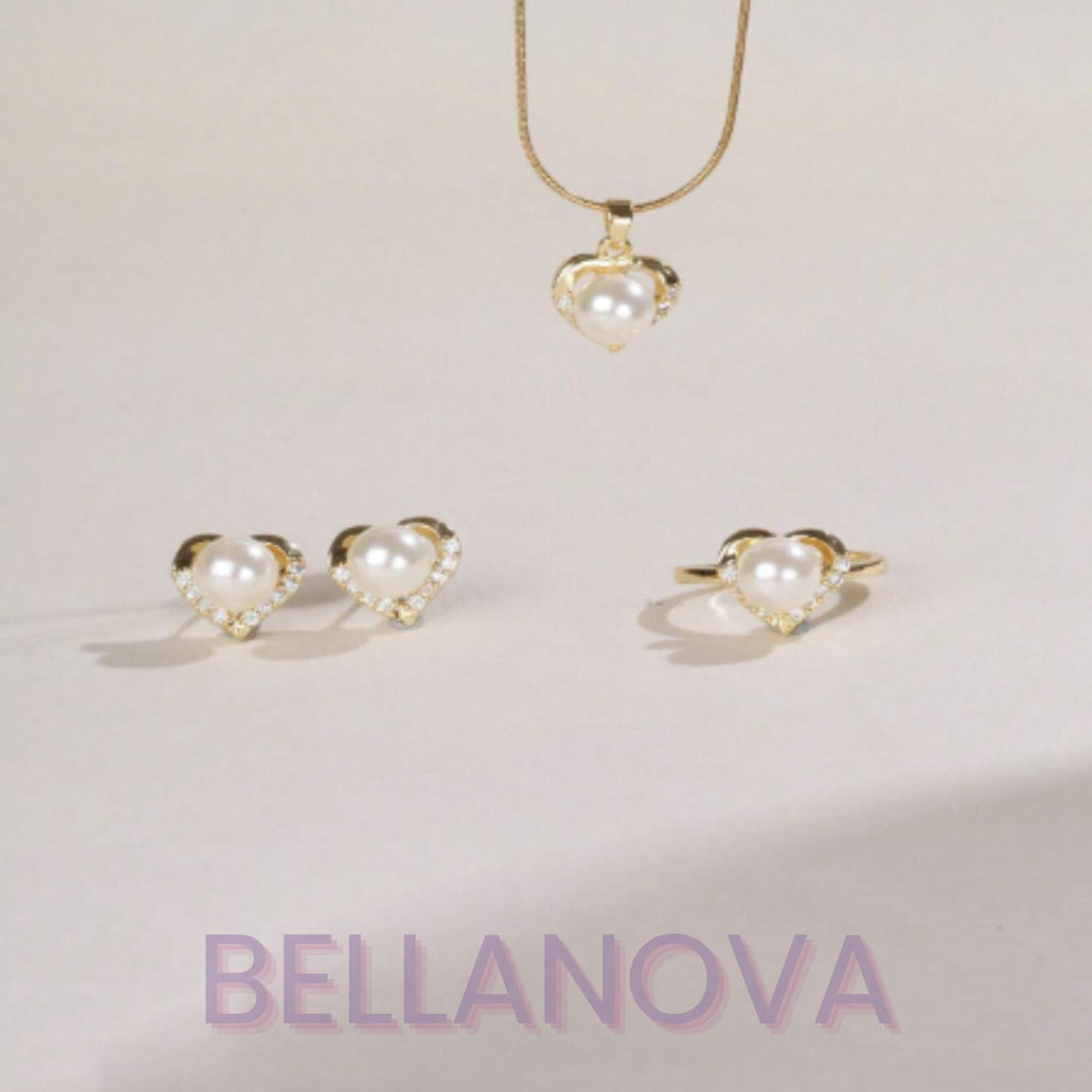 Pearl & Swarovski™ Jewellery Set – 18k Gold-Plated + FREE UK Delivery