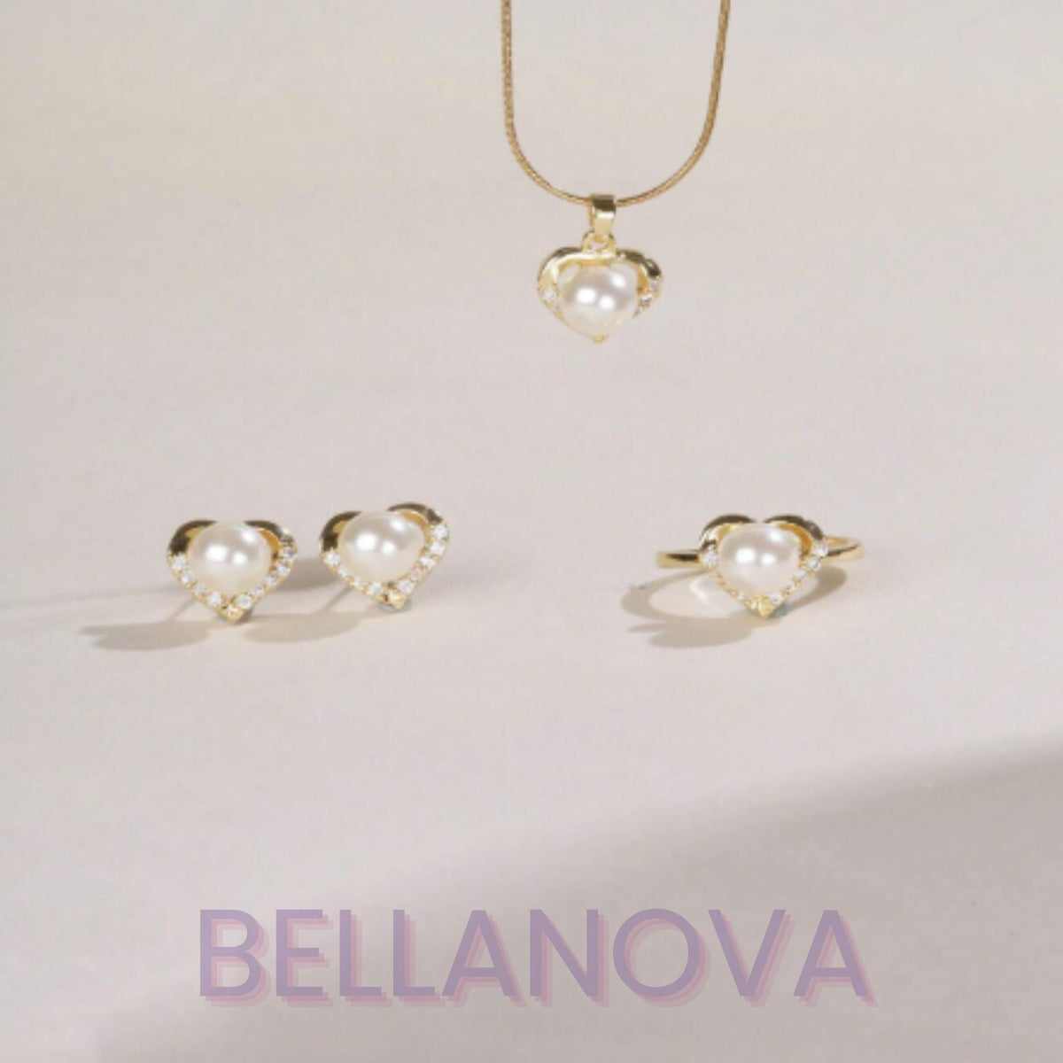 Pearl & Swarovski™ Jewellery Set – 18k Gold-Plated + FREE UK Delivery