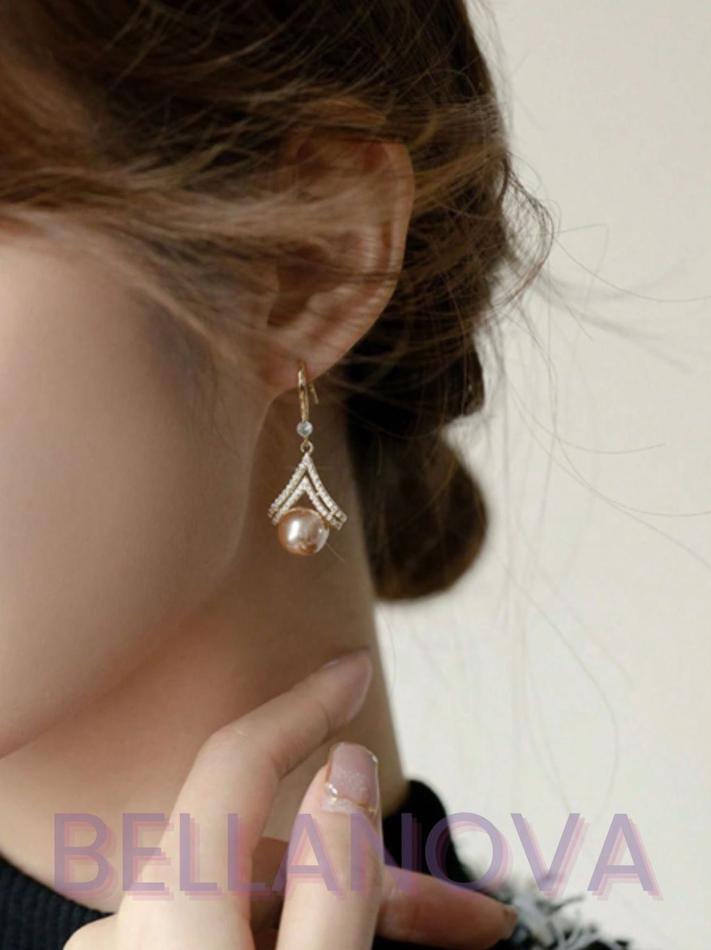 18k Gold-Plated Rose Pearl & Cubic Zirconia Earrings + FREE UK Delivery