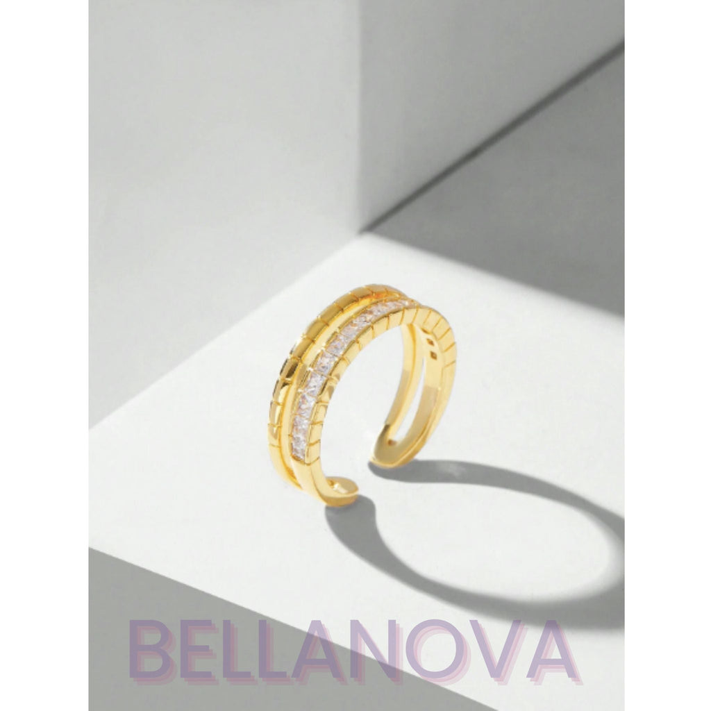 Adjustable Swarovski™ Ring – 18k Gold-Plated + FREE UK Delivery