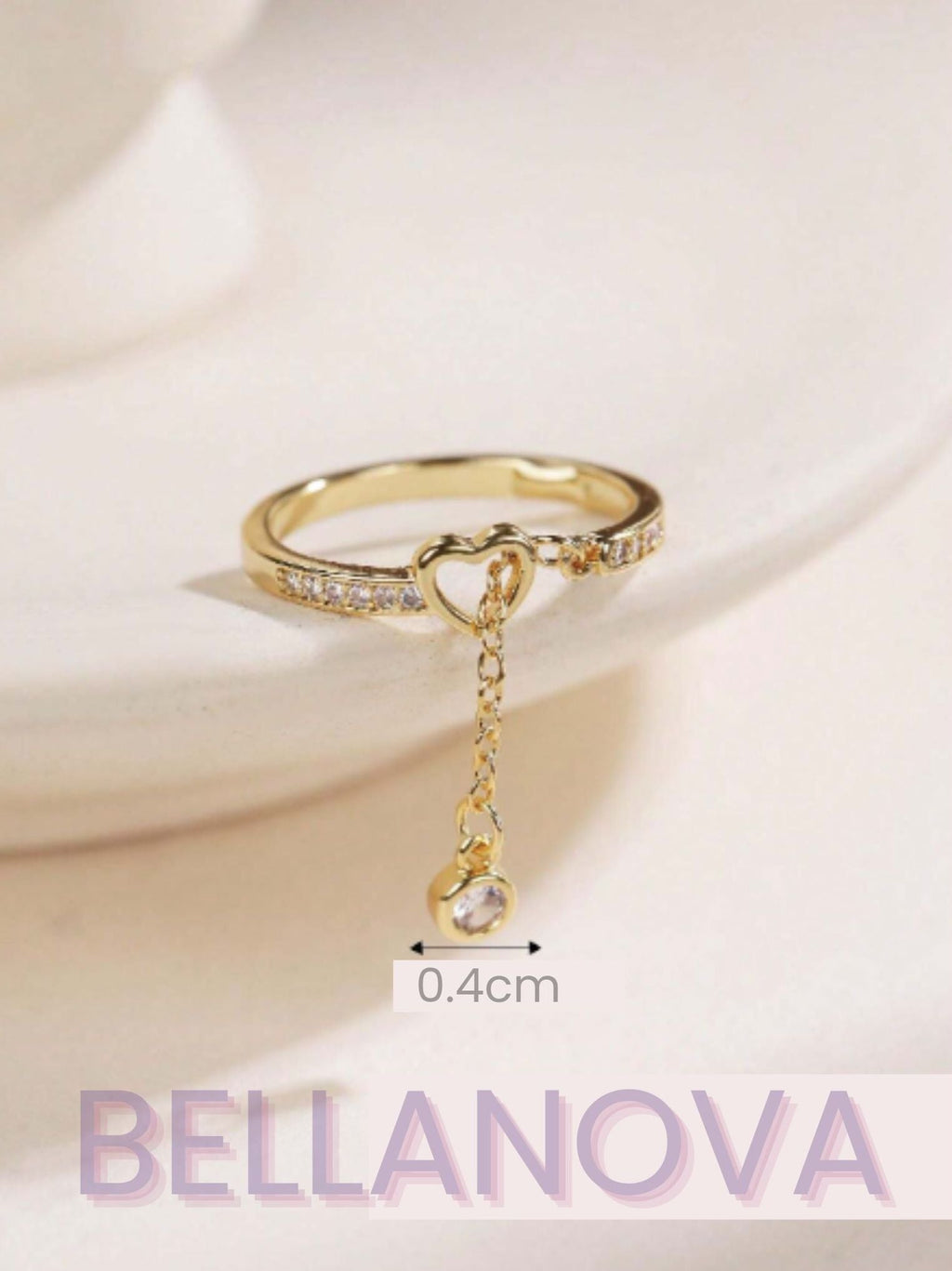 Swarovski™ Heart Solitaire Ring – 18k Gold-Plated + FREE UK Delivery