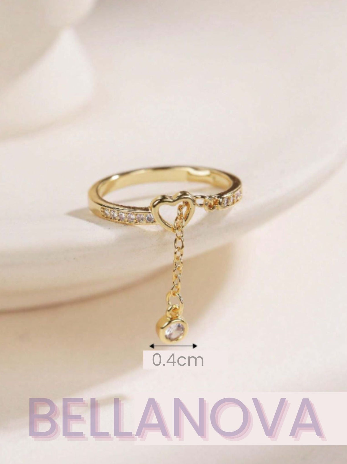 Swarovski™ Heart Solitaire Ring – 18k Gold-Plated + FREE UK Delivery