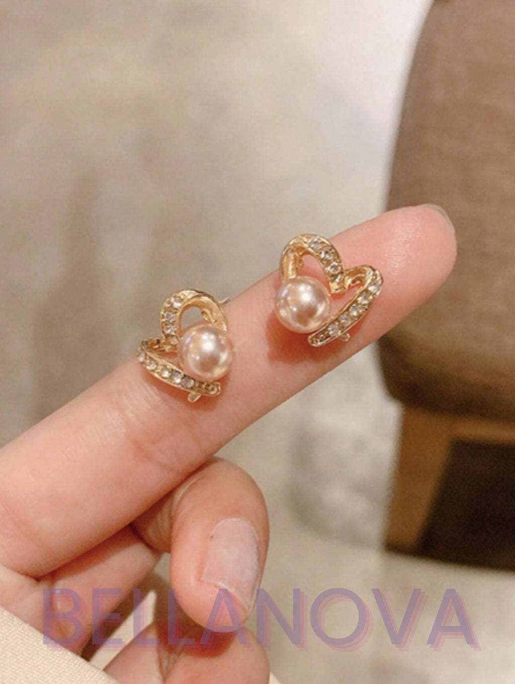 18k Gold-Plated Gold Heart Cubic Zirconia Earrings + FREE UK Delivery