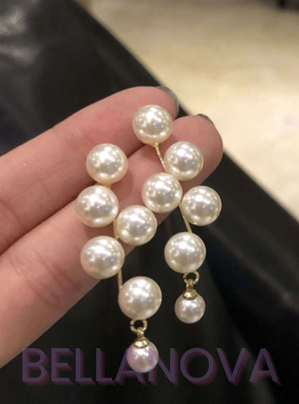 18k Gold-Plated Floating Pearl Earrings + FREE UK Delivery