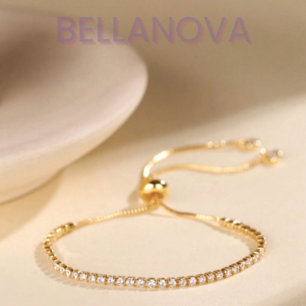 Adjustable Swarovski™ Bracelet – 18k Gold-Plated + FREE UK Delivery