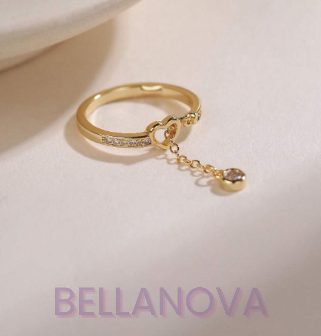 Swarovski™ Heart Solitaire Ring – 18k Gold-Plated + FREE UK Delivery