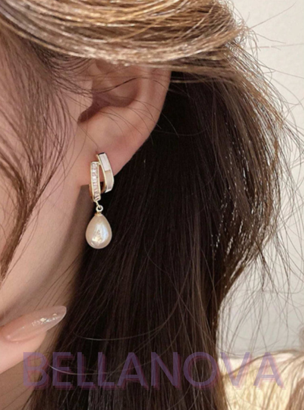 Beatrice 18k Gold-Plated Mother-of-Pearl Earrings + FREE UK Delivery