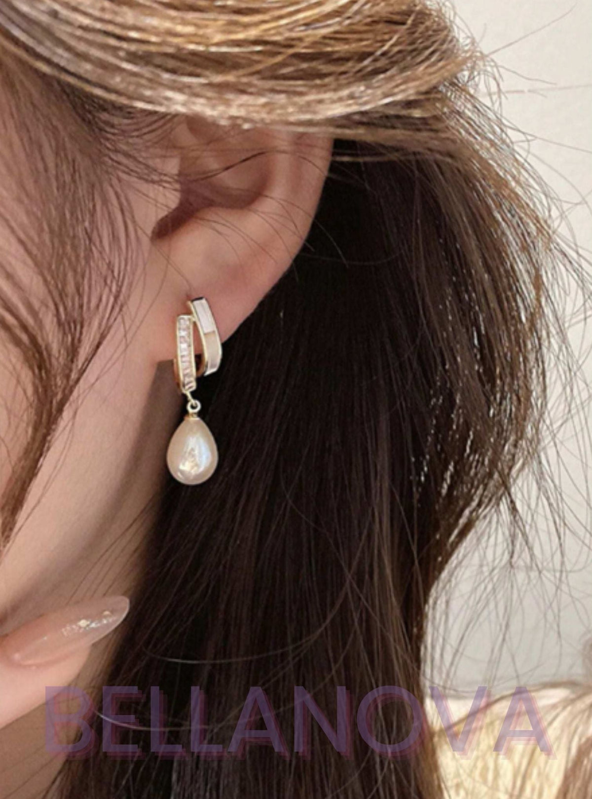 Beatrice 18k Gold-Plated Mother-of-Pearl Earrings + FREE UK Delivery