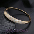 18k Gold-Plated Geometric Bangle with Cubic Zirconia + FREE UK Delivery