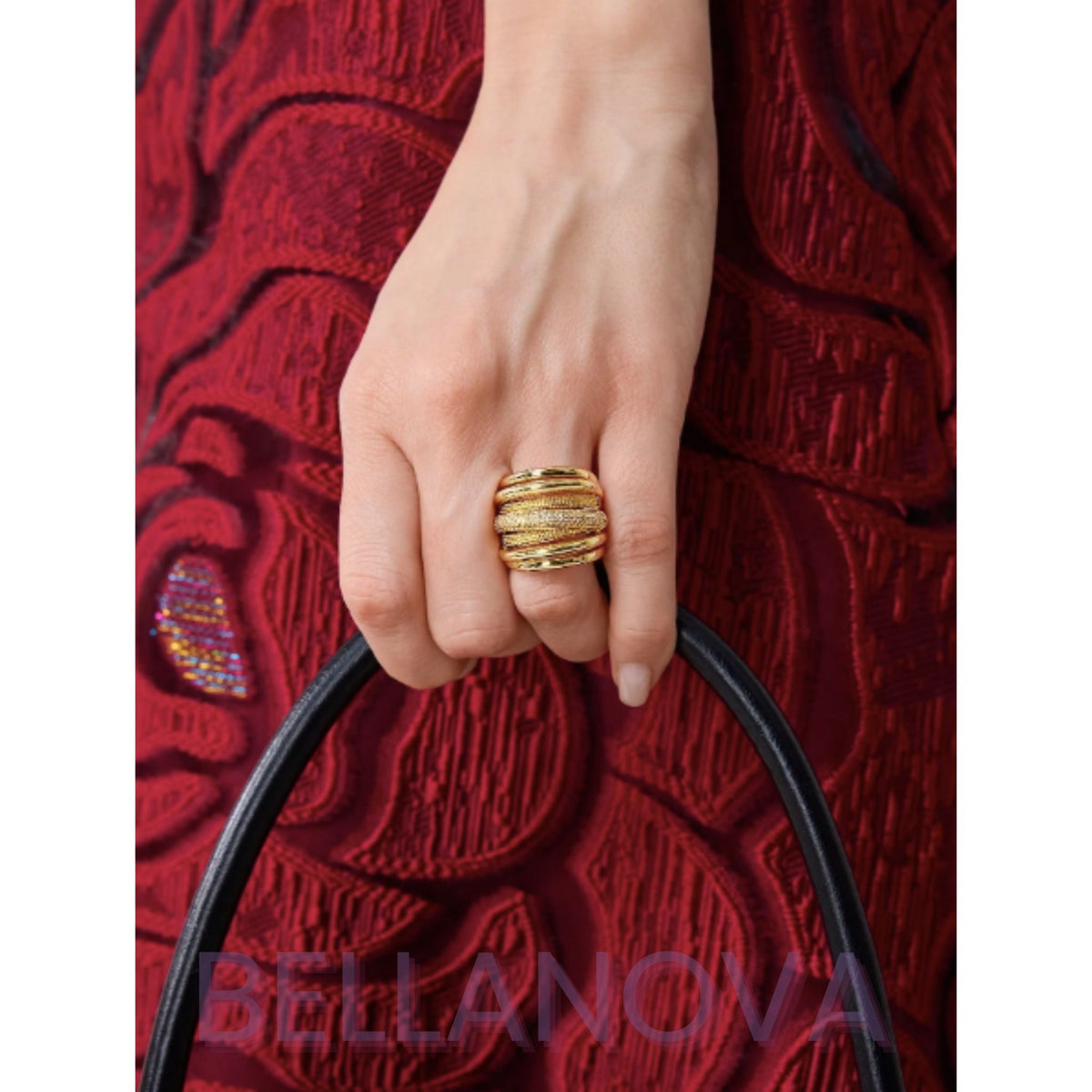 Swarovski™ Layered Ring – 18k Gold-Plated + FREE UK Delivery