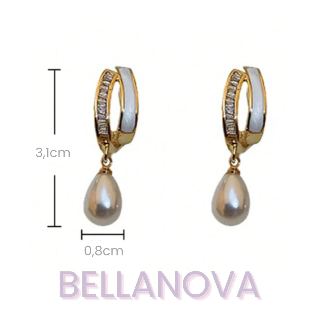 Beatrice 18k Gold-Plated Mother-of-Pearl Earrings + FREE UK Delivery