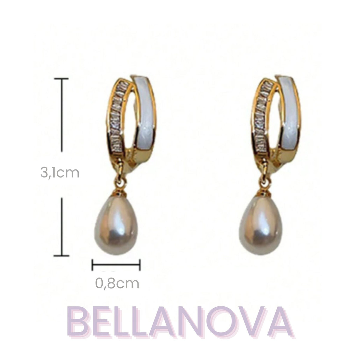 Beatrice 18k Gold-Plated Mother-of-Pearl Earrings + FREE UK Delivery