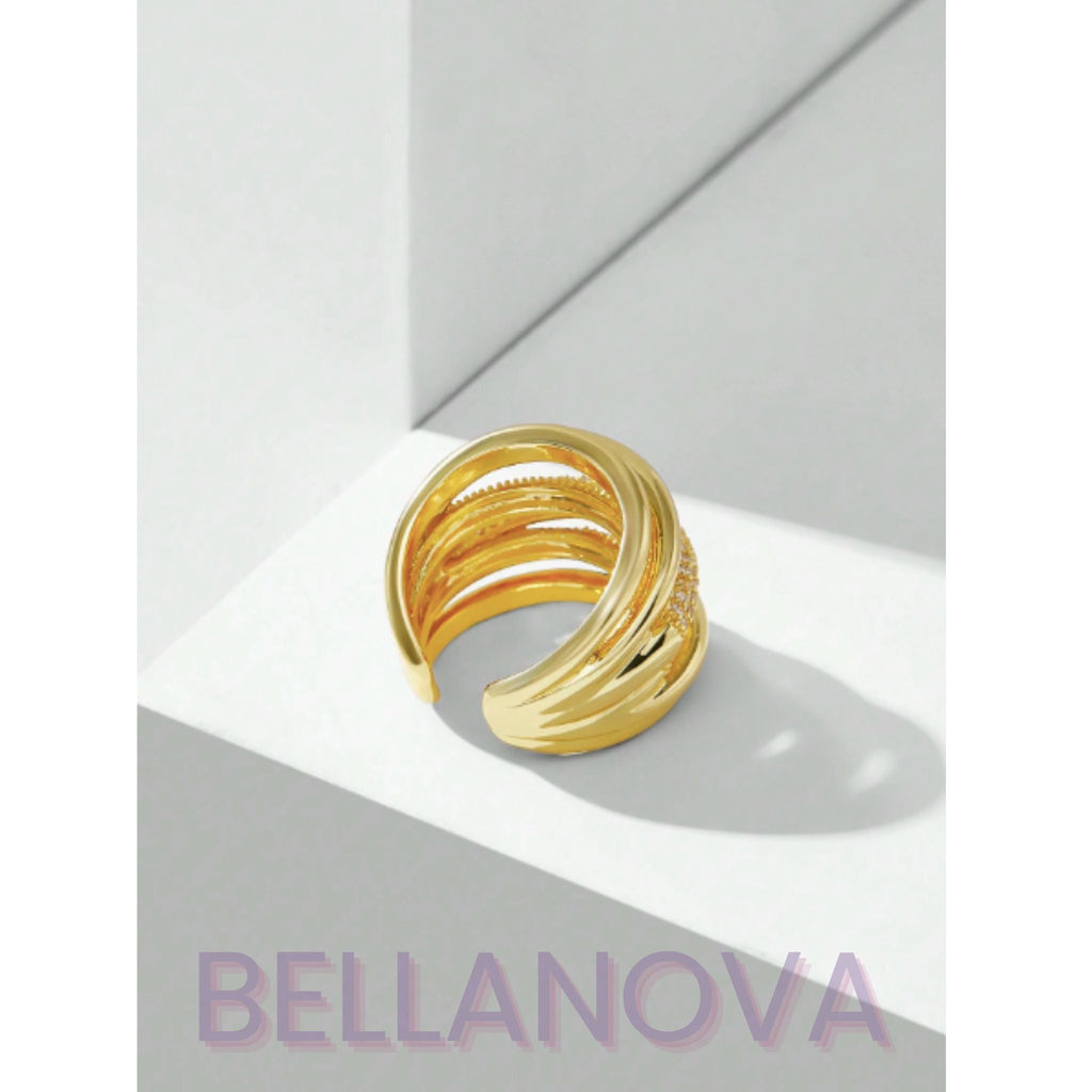Swarovski™ Layered Ring – 18k Gold-Plated + FREE UK Delivery