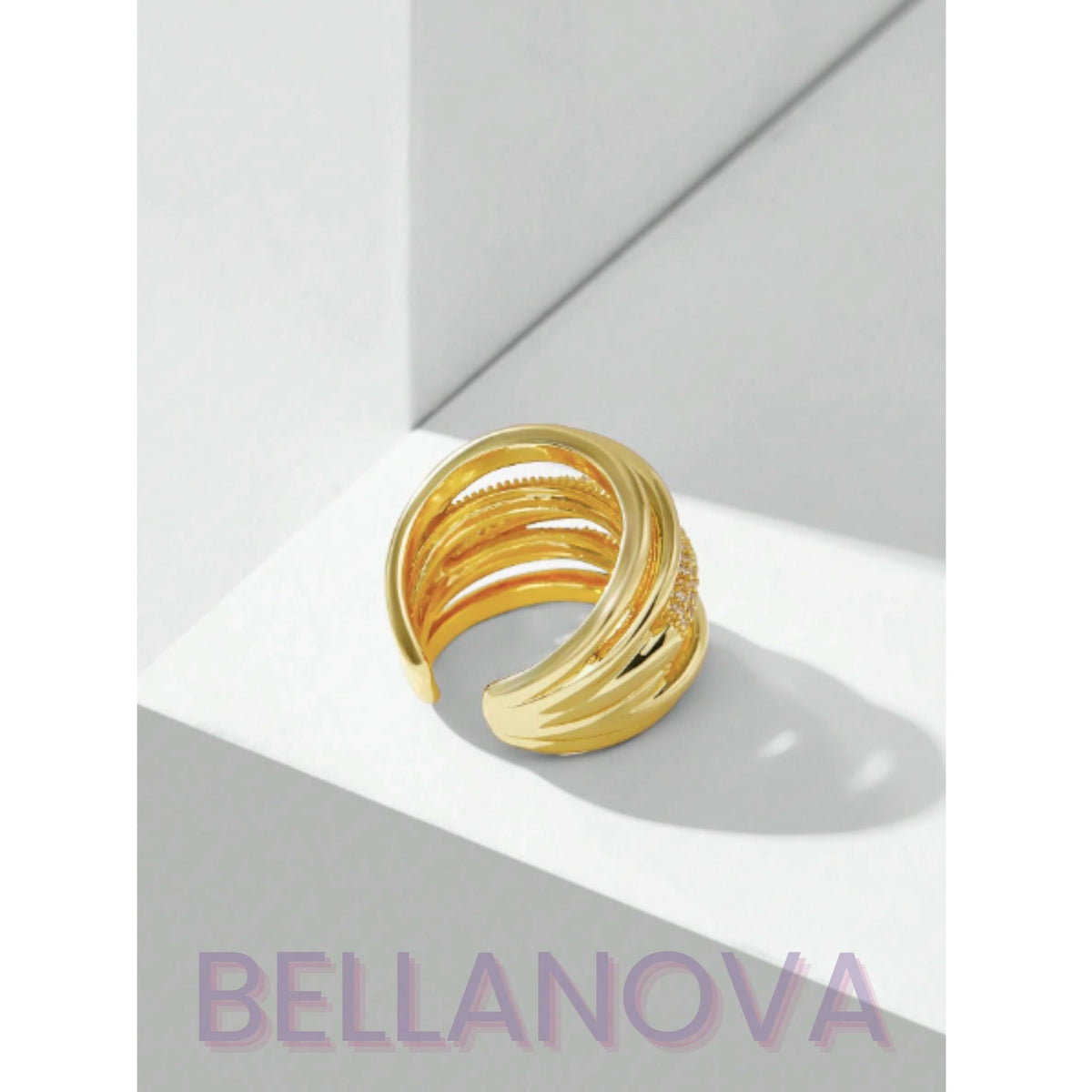 Swarovski™ Layered Ring – 18k Gold-Plated + FREE UK Delivery