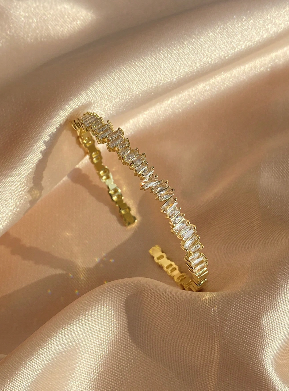 [NEW] Classic Swarovski™ Bangle – Cubic Zirconia – 18k Gold-Plated + FREE UK Delivery