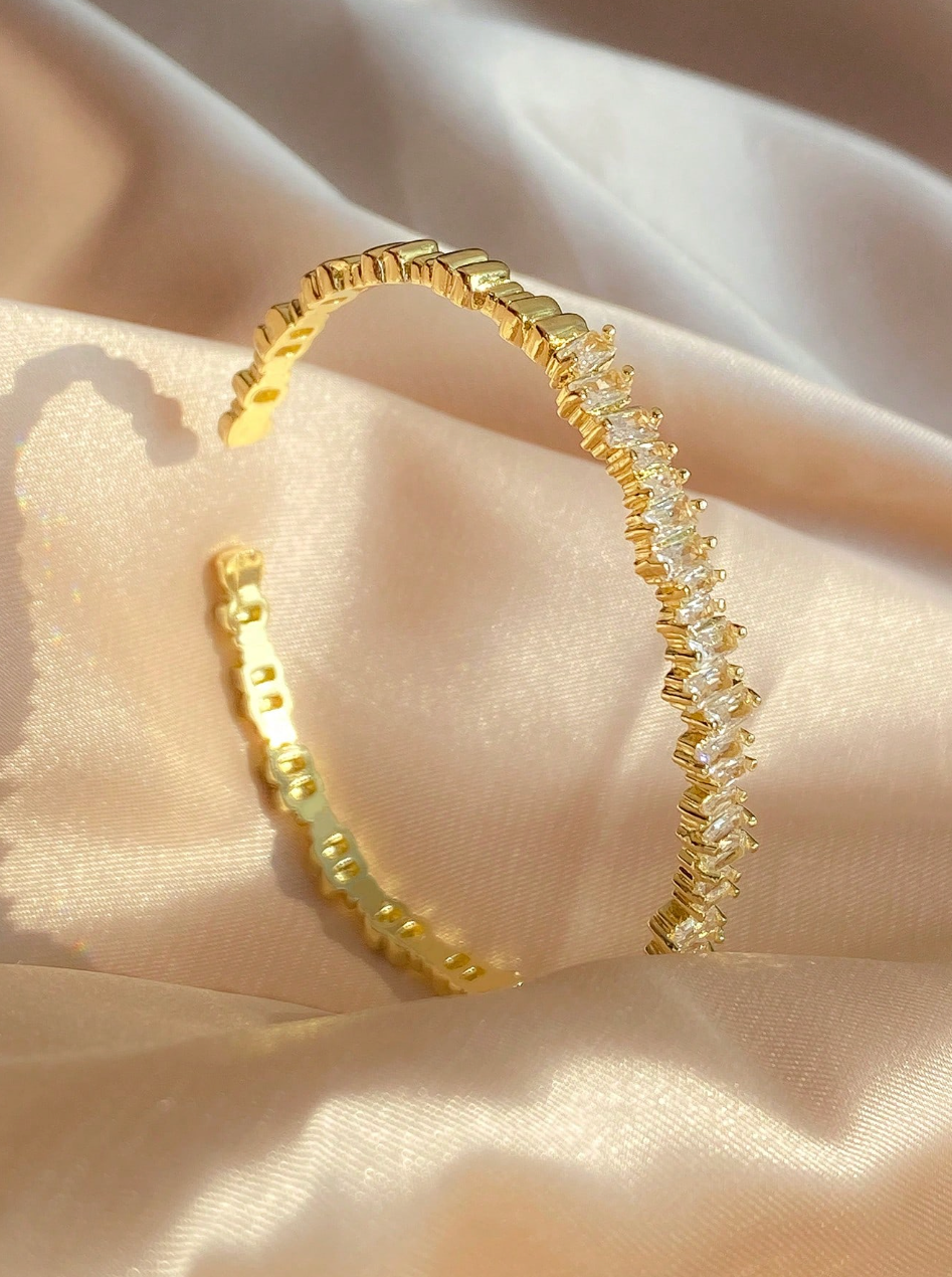 [NEW] Classic Swarovski™ Bangle – Cubic Zirconia – 18k Gold-Plated + FREE UK Delivery