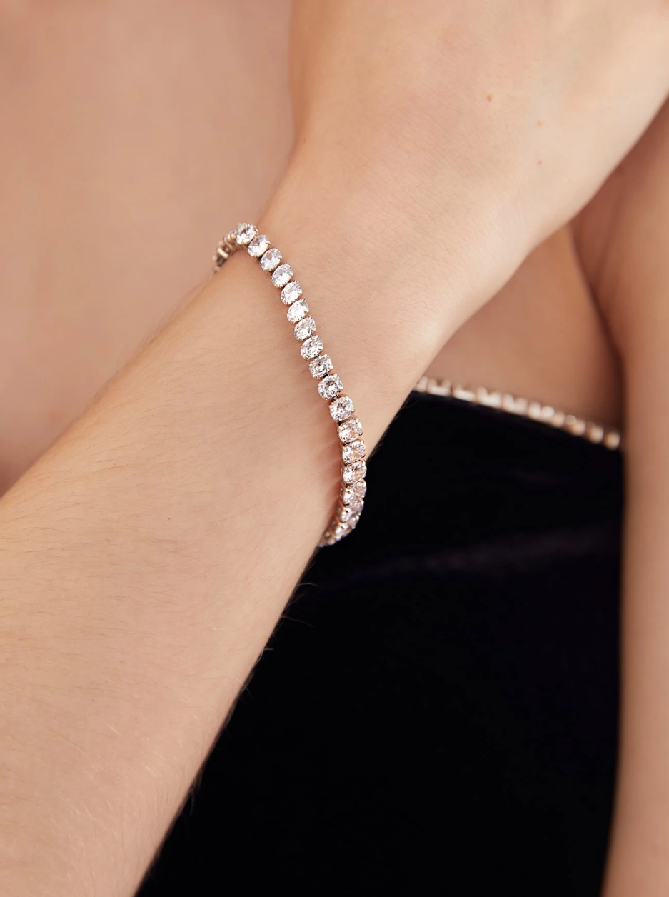 [NEW] Bridge Swarovski™ Bangle – Cubic Zirconia – 18k Gold-Plated + FREE UK Delivery