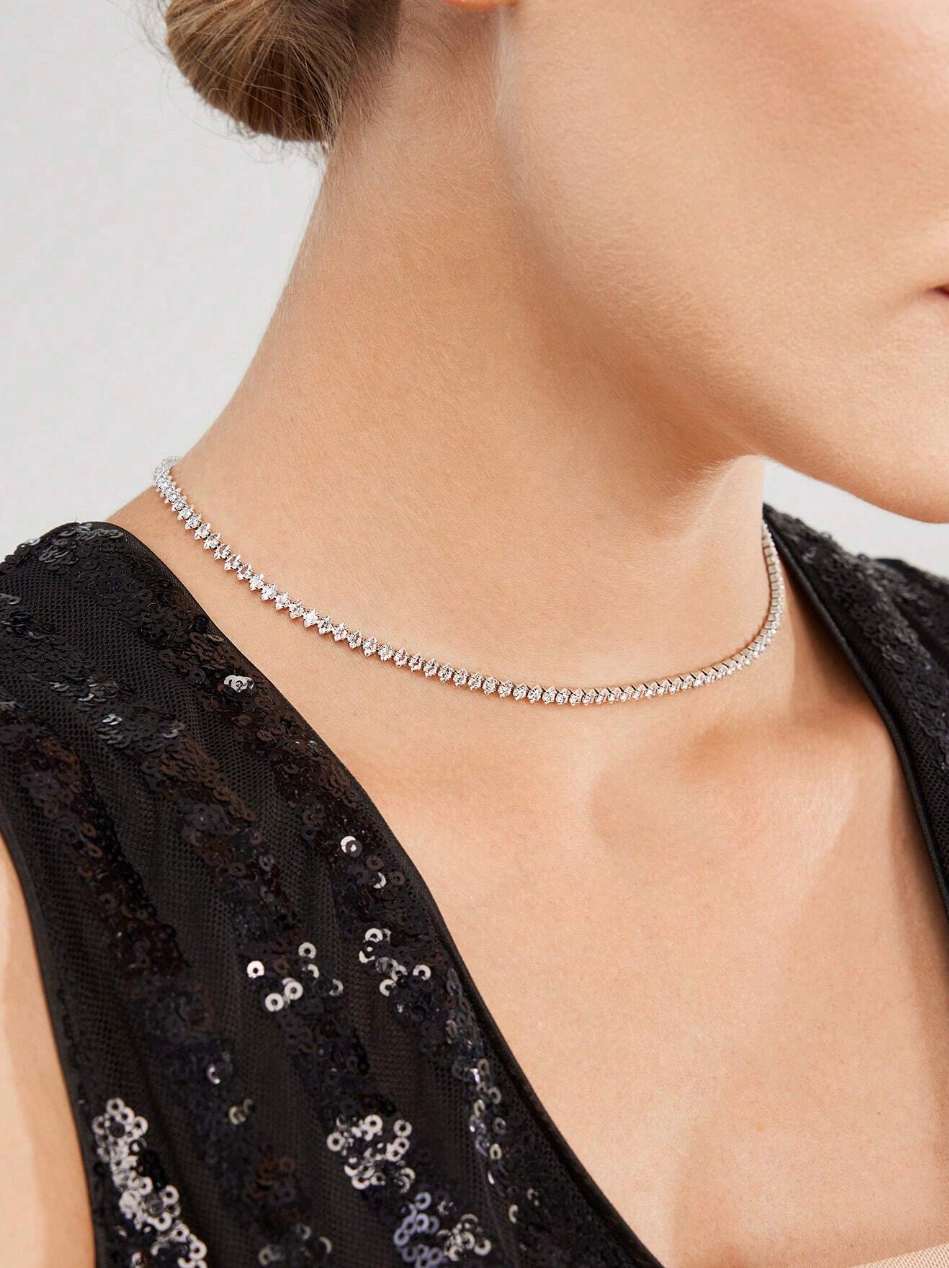 [NEW] Bridge Swarovski™ Necklace – Cubic Zirconia – 18k Gold-Plated + FREE UK Delivery