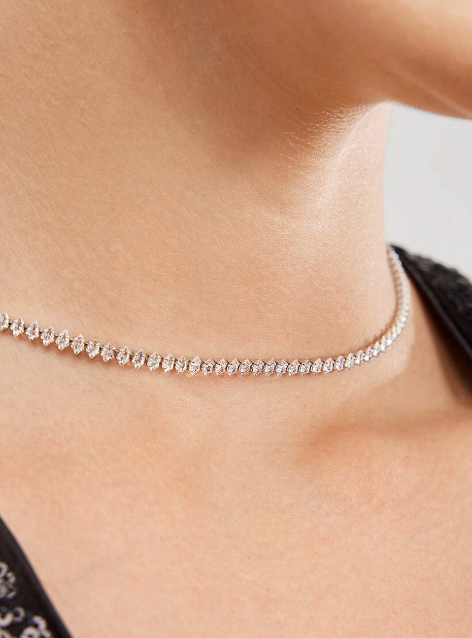 [NEW] Bridge Swarovski™ Necklace – Cubic Zirconia – 18k Gold-Plated + FREE UK Delivery