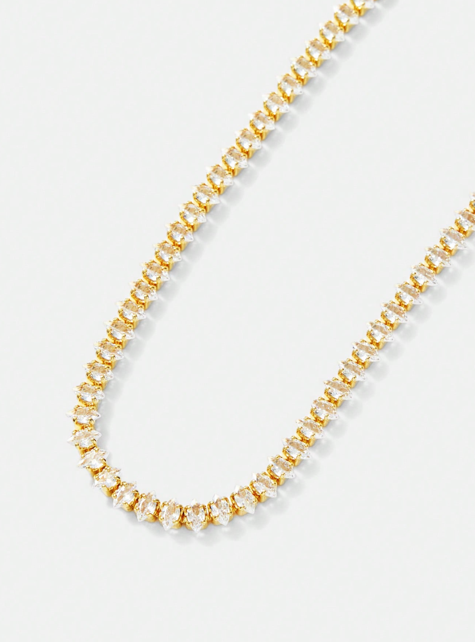 [NEW] Bridge Swarovski™ Necklace – Cubic Zirconia – 18k Gold-Plated + FREE UK Delivery