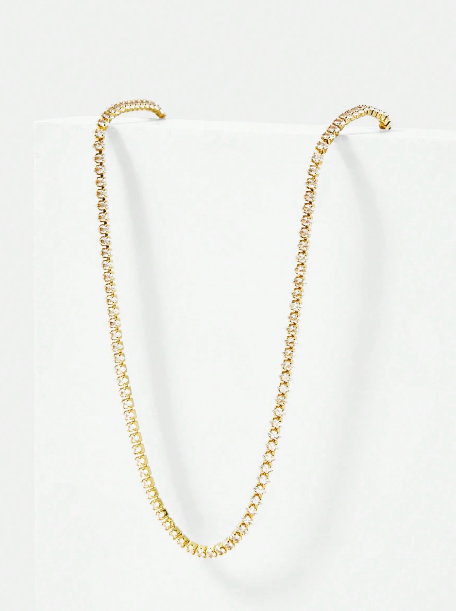 [NEW] Bridge Swarovski™ Necklace – Cubic Zirconia – 18k Gold-Plated + FREE UK Delivery