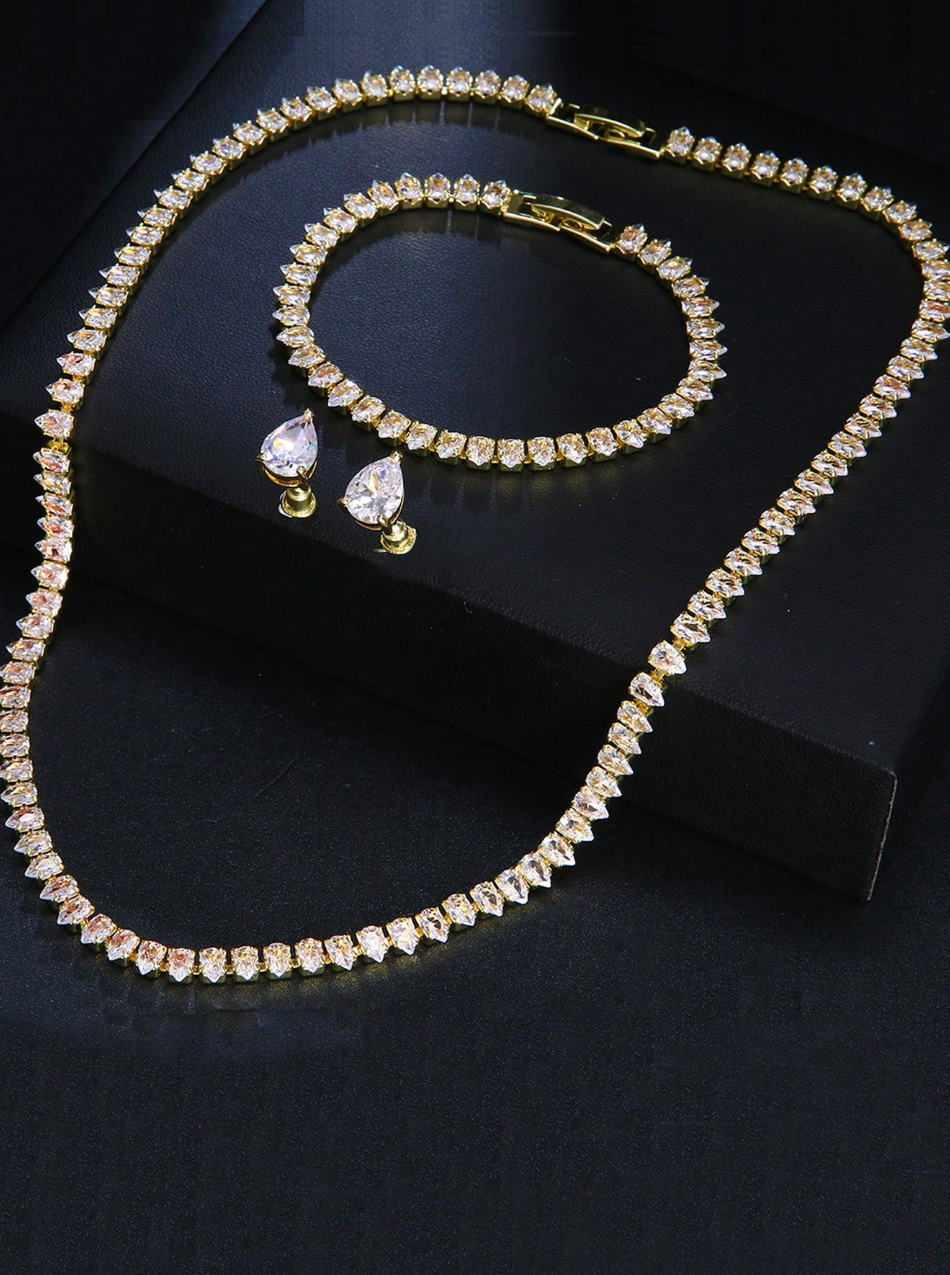 [NEW] Crystal Royale Swarovski™ 4-Piece Jewellery Set – 18k Gold-Plated + FREE UK Delivery