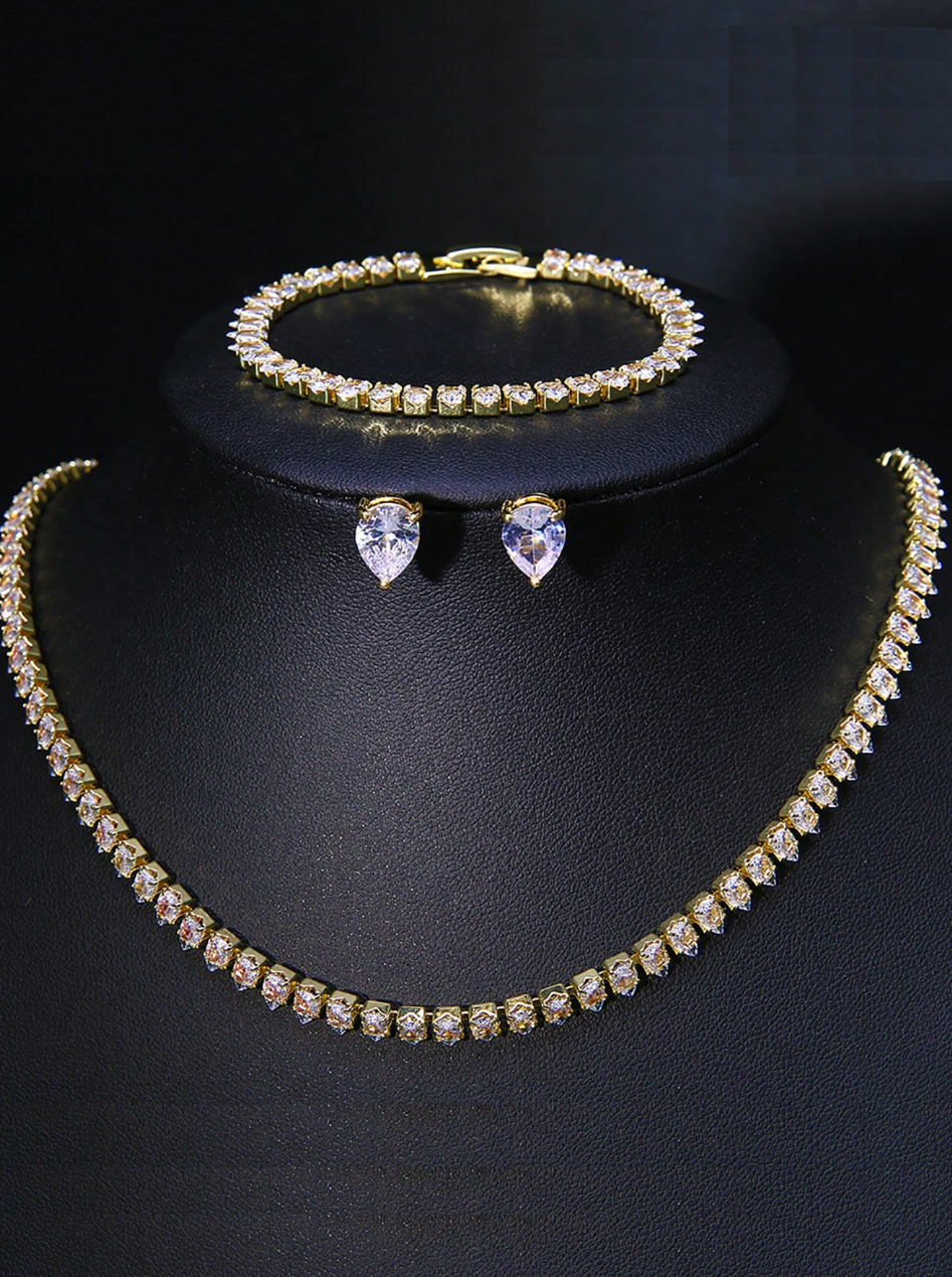 [NEW] Crystal Royale Swarovski™ 4-Piece Jewellery Set – 18k Gold-Plated + FREE UK Delivery