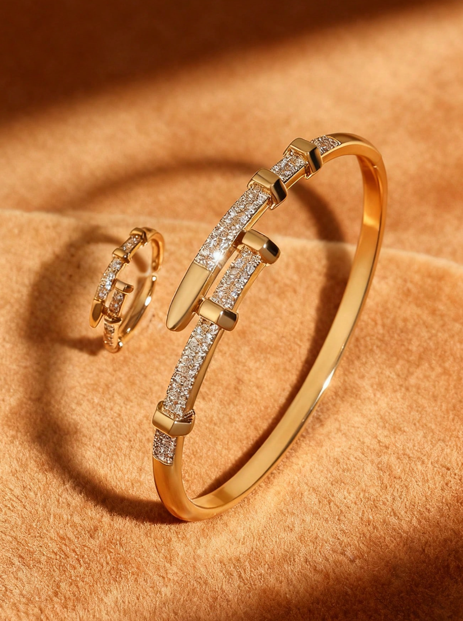 [NEW] Portofino Swarovski™ 2-Piece Jewellery Set – 18k Gold-Plated + FREE UK Delivery