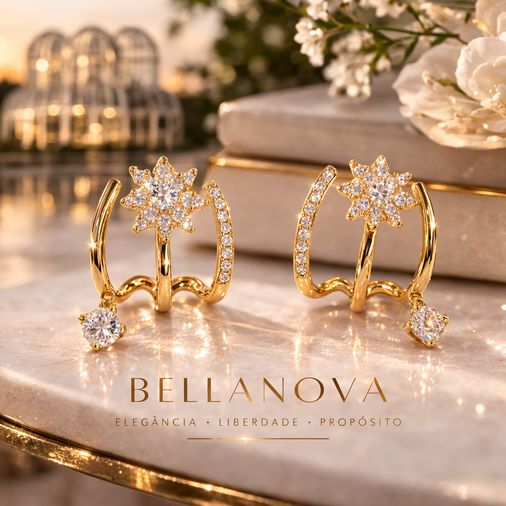 18k Gold-Plated Triple Point Earrings + FREE UK Delivery