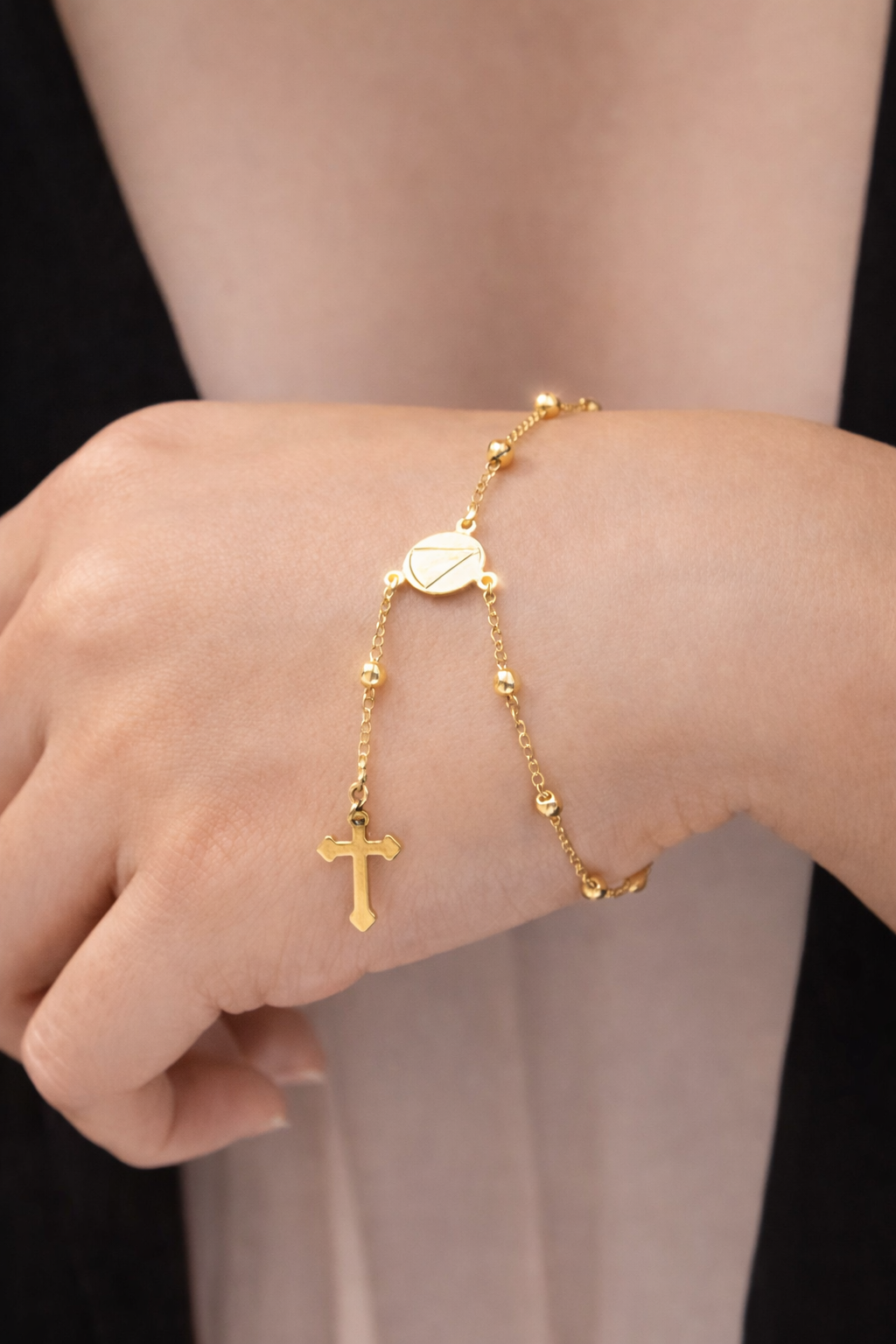 18k Gold-Plated Hand Rosary Bracelet + FREE UK Delivery