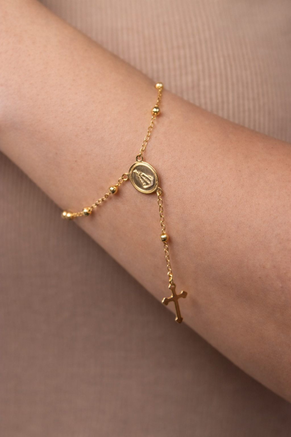 18k Gold-Plated Hand Rosary Bracelet + FREE UK Delivery