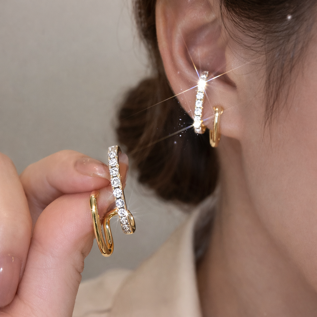 18k Gold-Plated Double Point™ Earrings + FREE UK Delivery