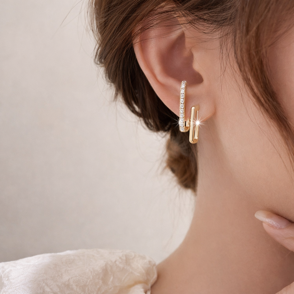 18k Gold-Plated Double Point™ Earrings + FREE UK Delivery